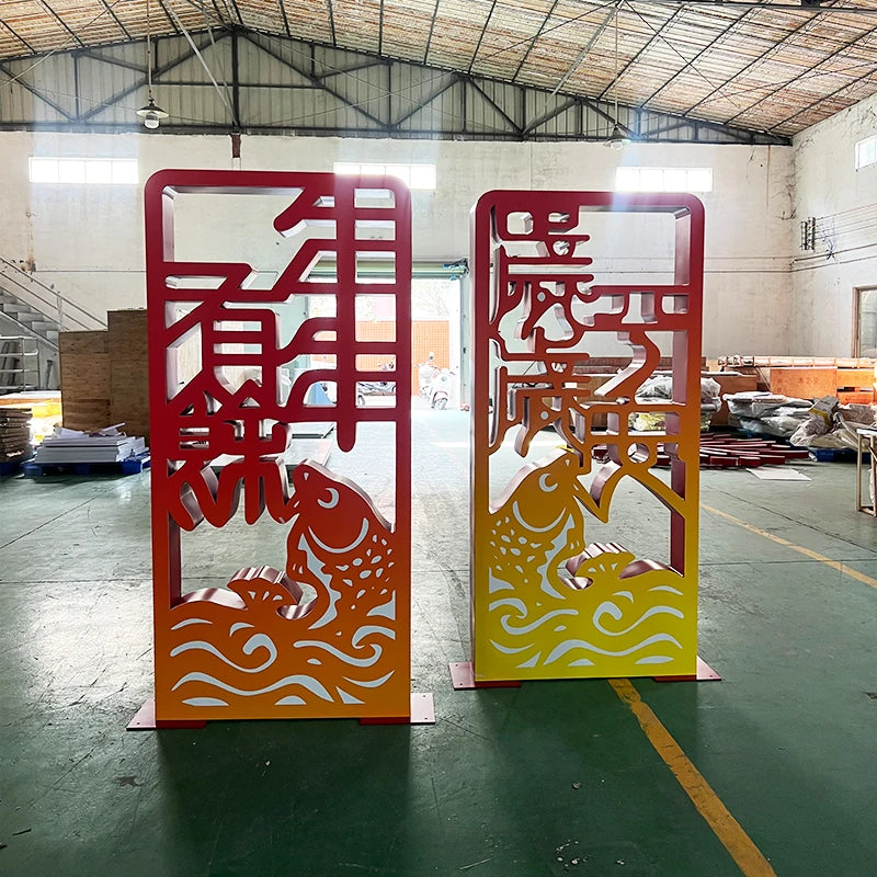 户外活动展示双面落地式不锈钢标志牌广告标志定制