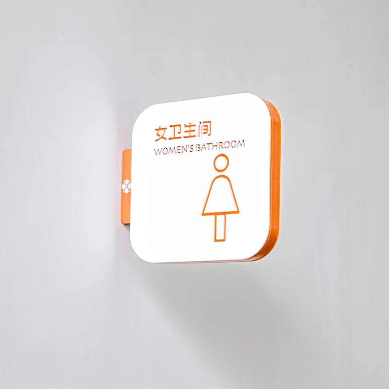 侧挂磁性门板卫生间标牌办公室门板双面内容磁性可更换设计易换