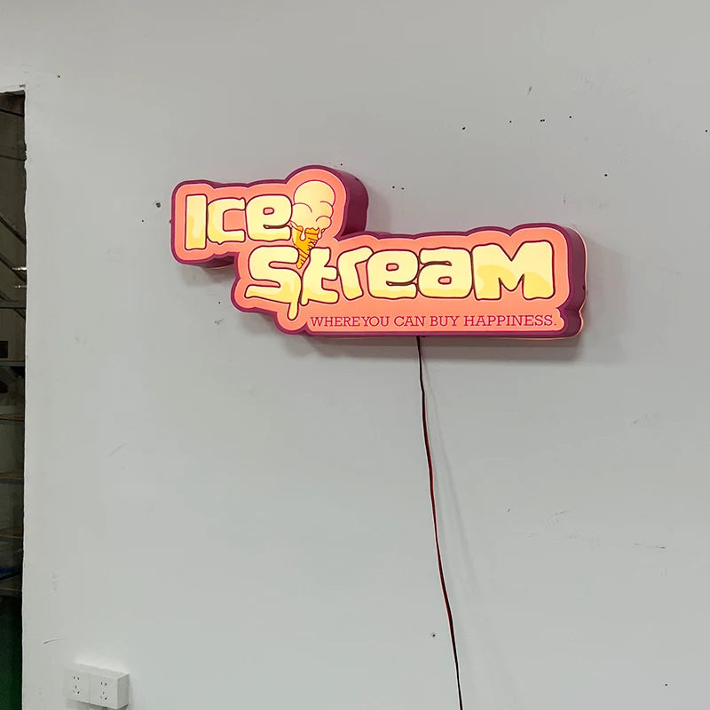 定制商店形发光二极管背光广告标志，带边缘包裹灯箱