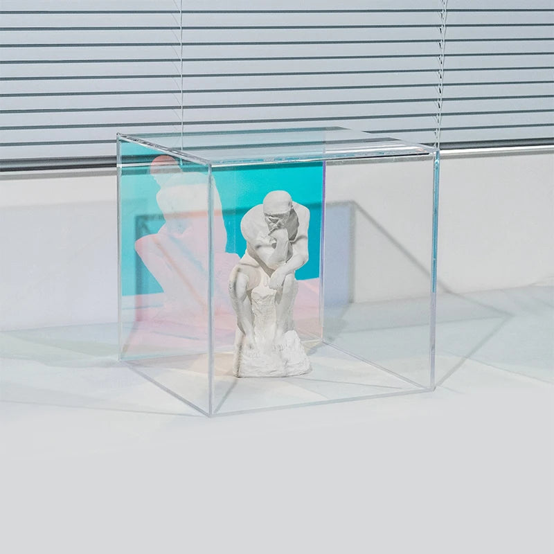 幻影彩色亚克力盒桌面组装装饰广告展示盒用于搬运物品