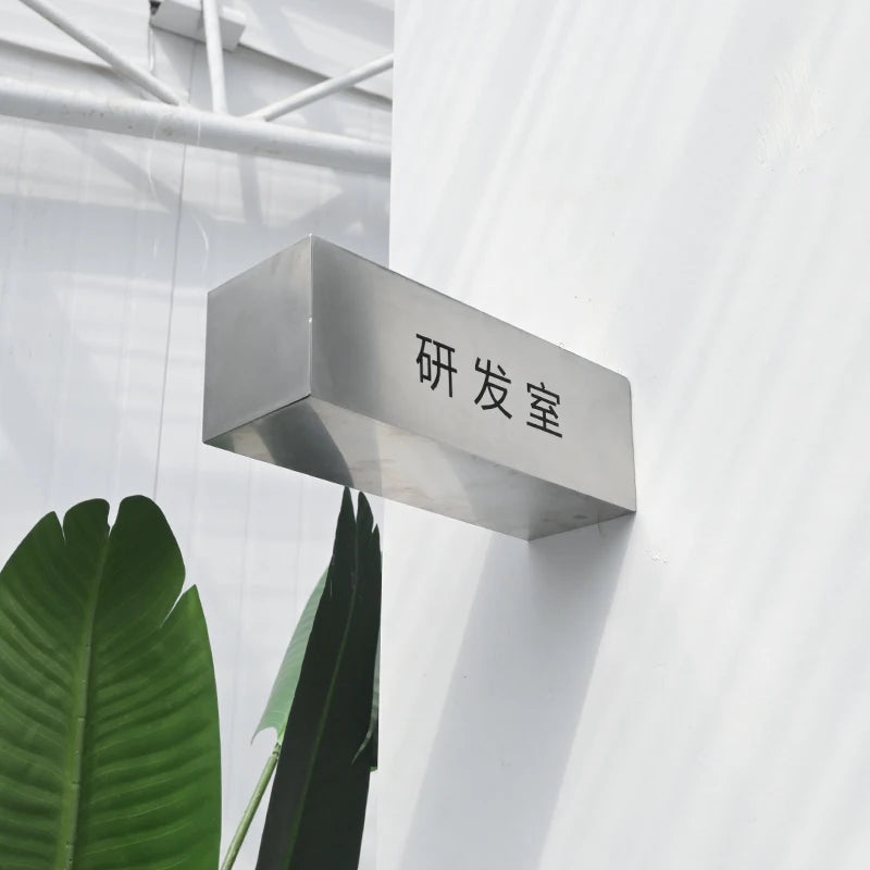 定制金属商店标志侧挂不锈钢盒门板标志广告牌
