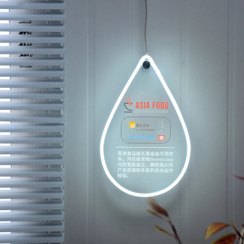亚克力霓虹灯发光标牌商业街发光标牌LED玻璃门广告板
