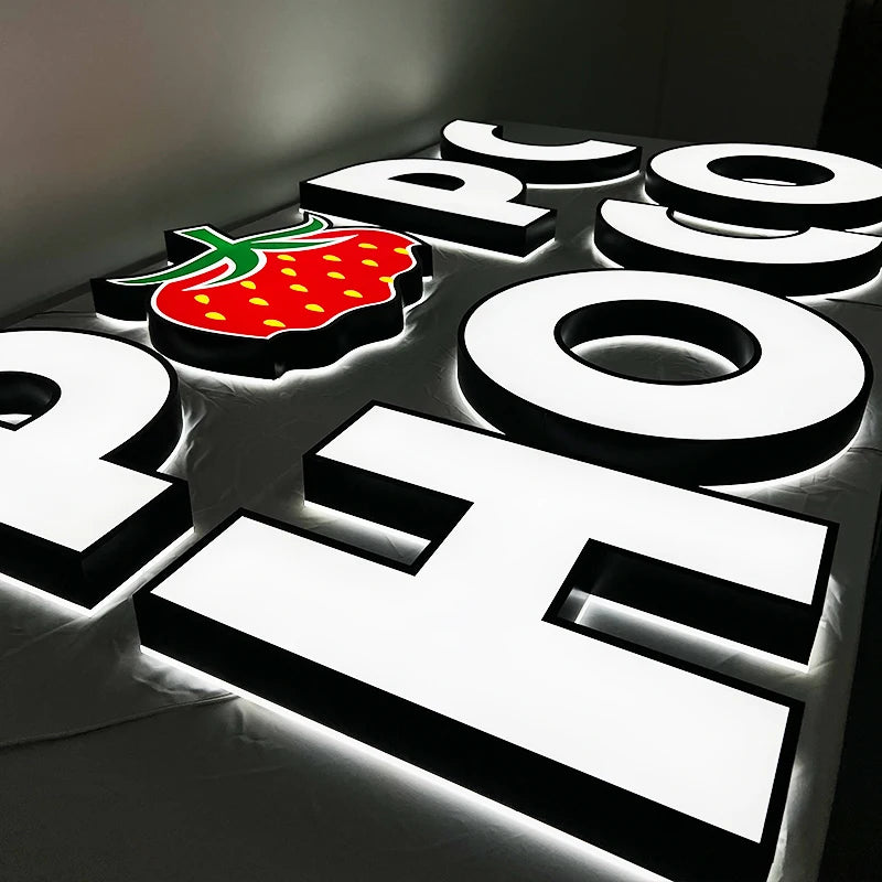 专卖店户外防水高档包边双面照明字母广告logo定制