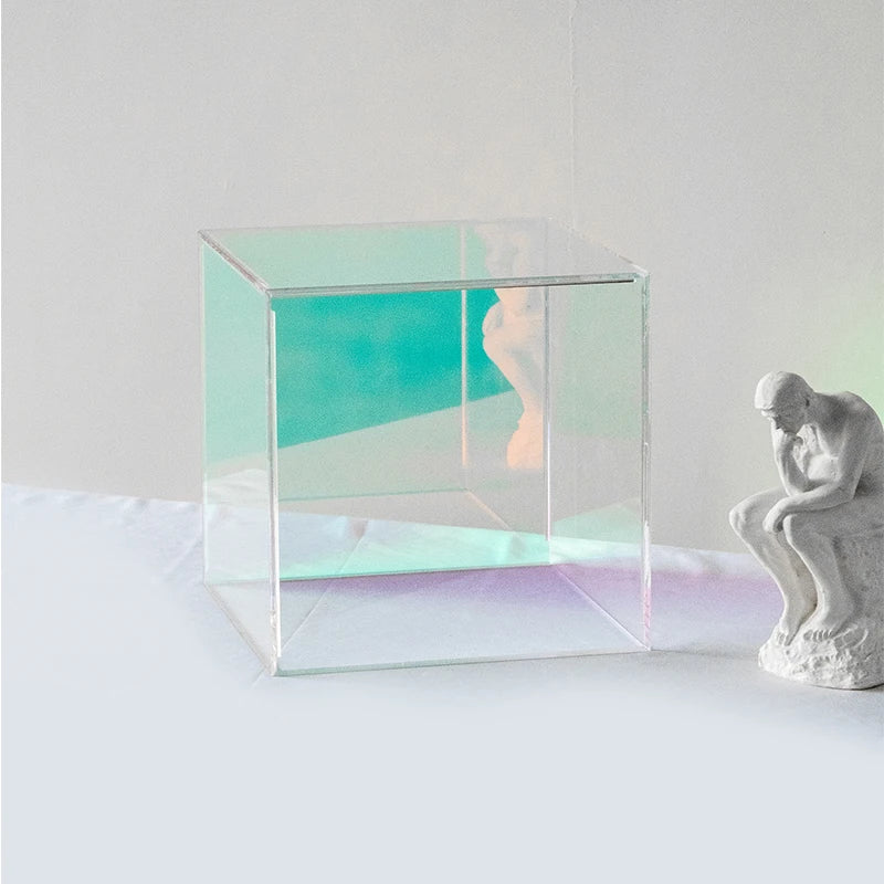 幻影彩色亚克力盒桌面组装装饰广告展示盒用于搬运物品
