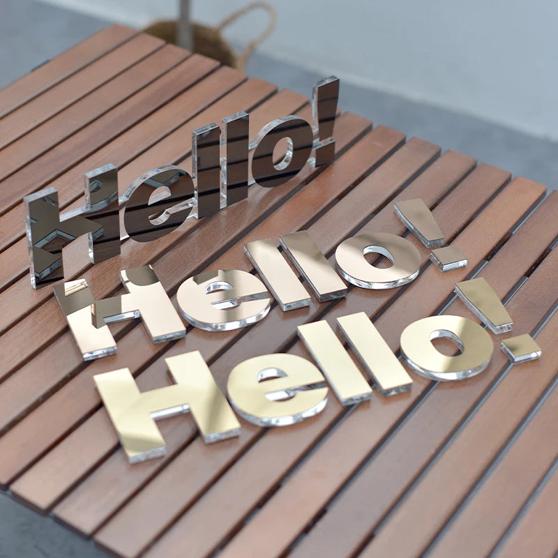 不干胶亚克力黄金三维定制3D字母墙logo logo