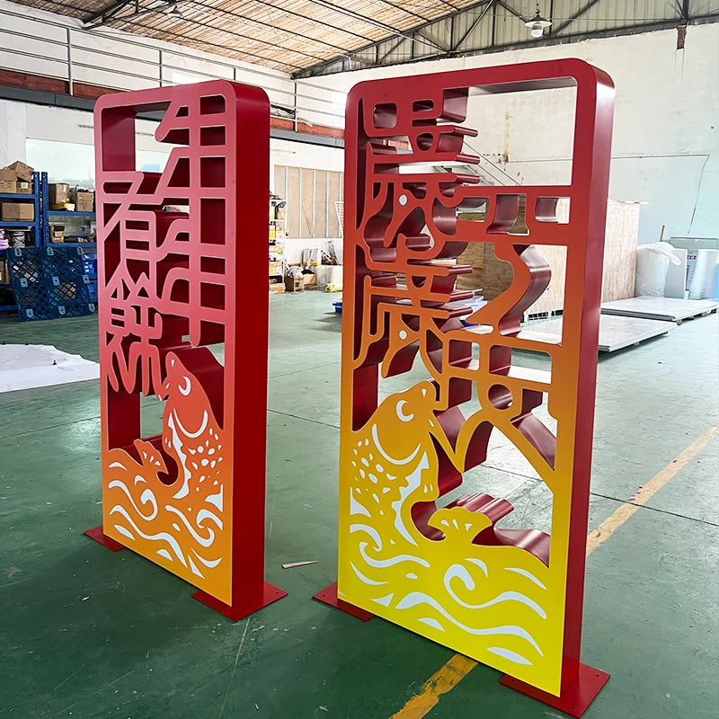 户外活动展示双面落地式不锈钢标志牌广告标志定制
