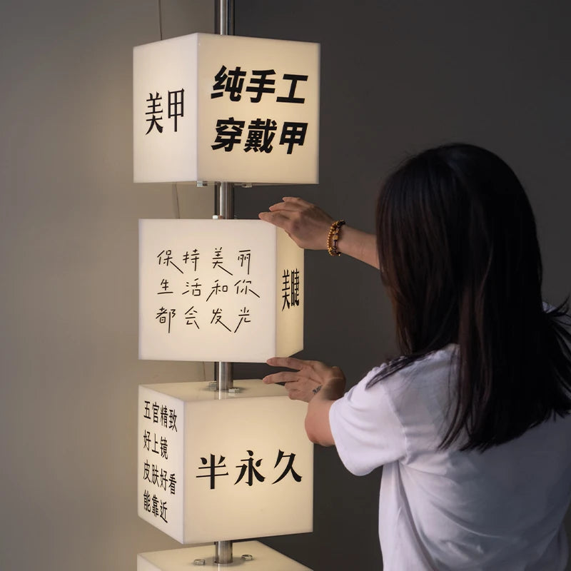 创意方形亚克力串行灯箱定制手动可调角度照明侧装门牌