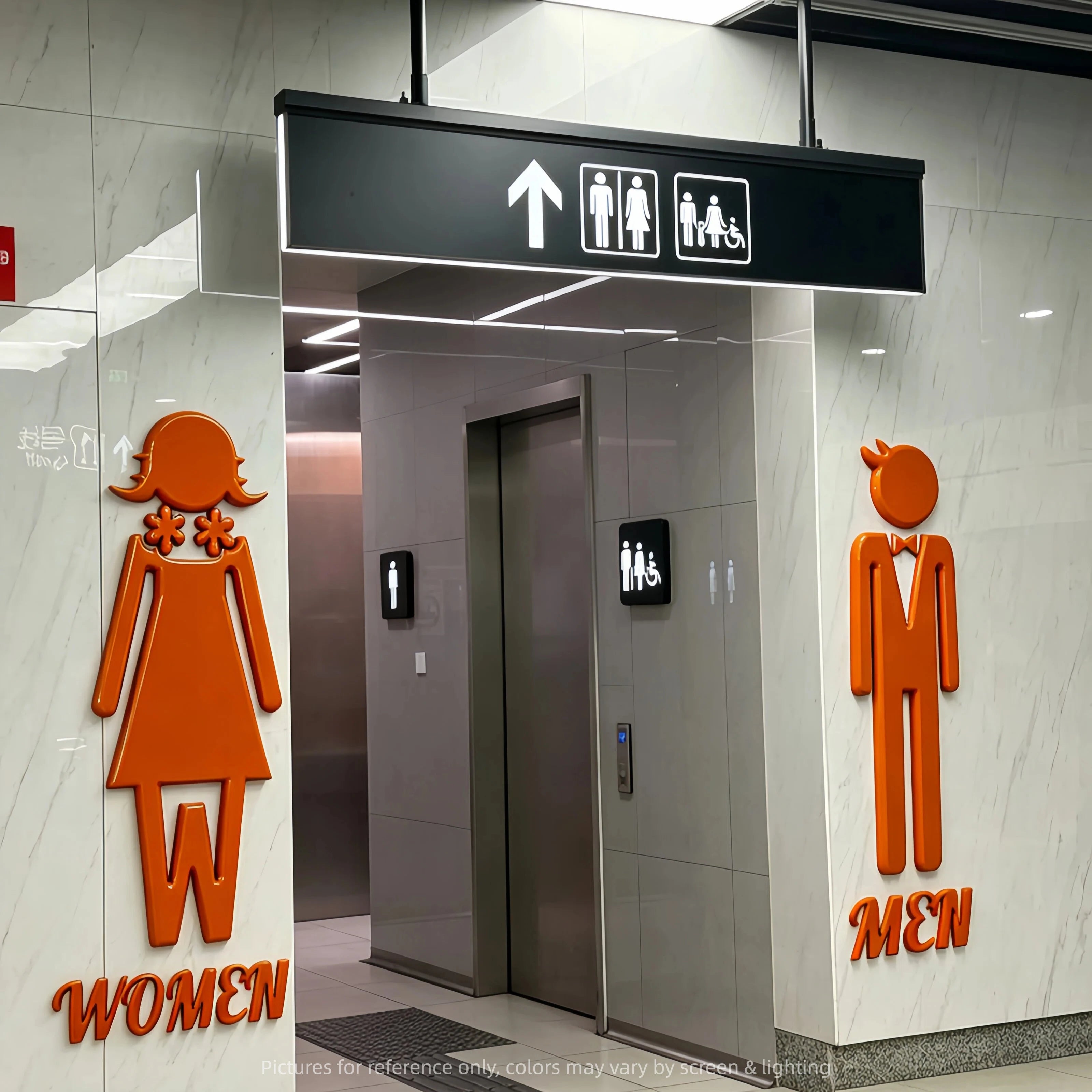 15毫米PVC男女厕所标志3D标志厕所标志定制