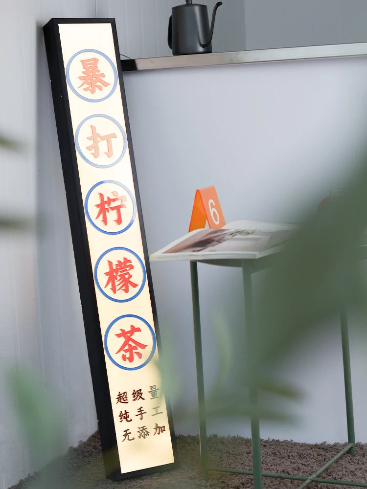 港式复古风格背挂高档亚克力3D立体人物灯箱广告牌定制