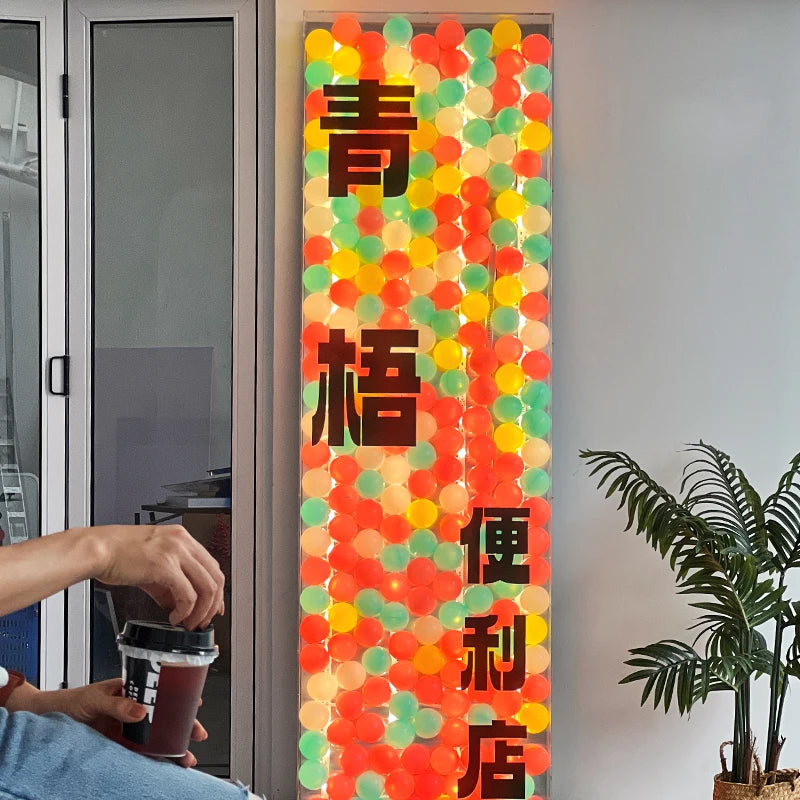 发光二极管发光广告海洋球灯箱广告牌透明亚克力灯箱定制