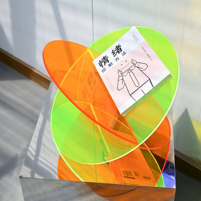 拼装店家居软装饰亚克力书架杂志报纸收纳架