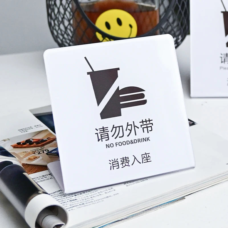 咖啡店，奶茶店，餐厅，店内桌面提示，l形亚克力logo定制