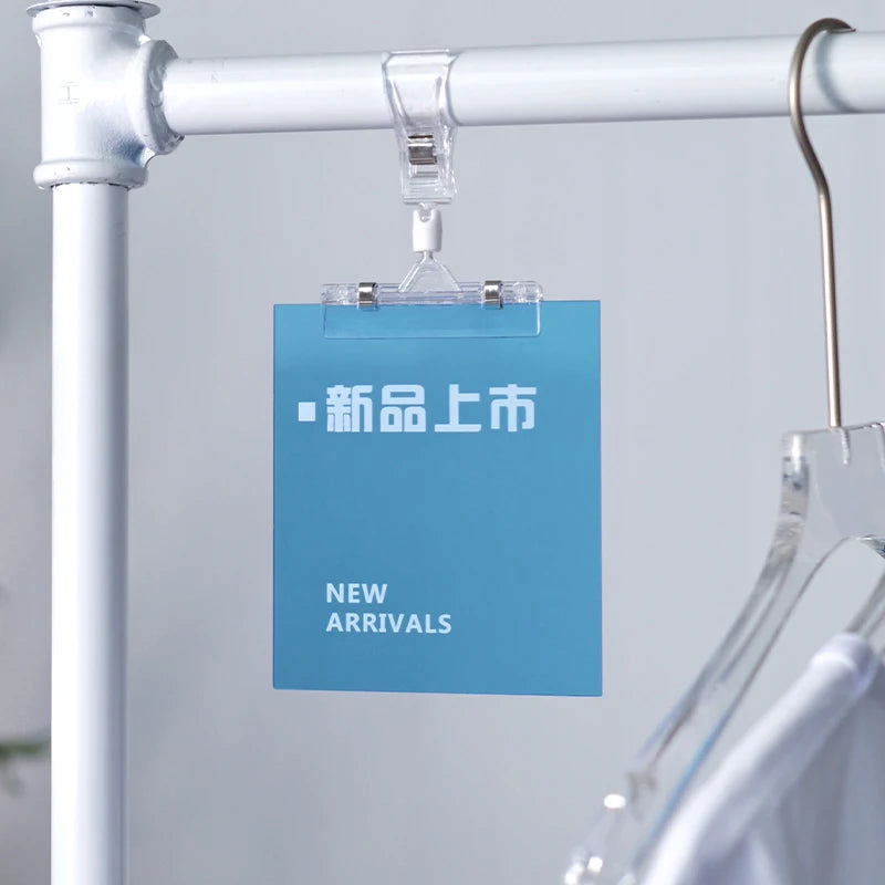 超市服装店热卖促销活动提示标牌亚克力夹子展示架