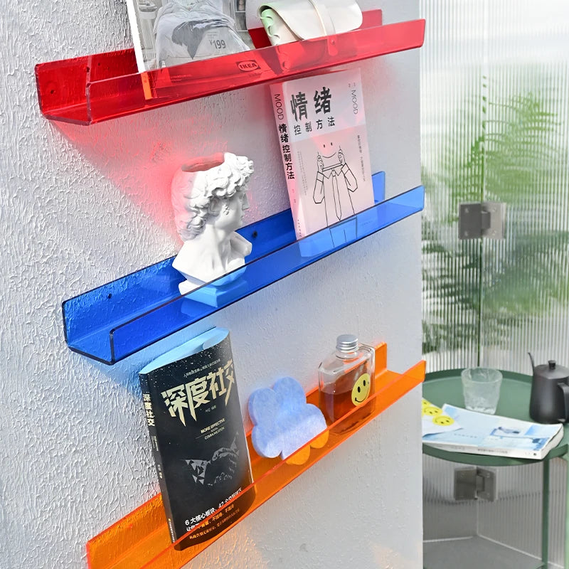 亚克力书架定制店家居壁挂式时尚装饰亚克力展示架