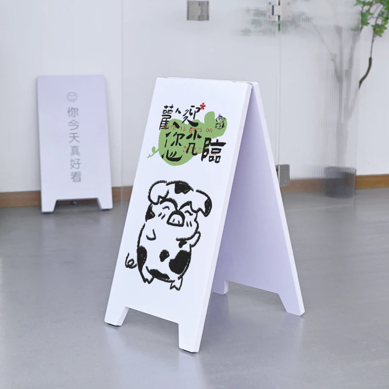 户外防水14毫米PVC双面地板站立A字形可折叠展示板定制