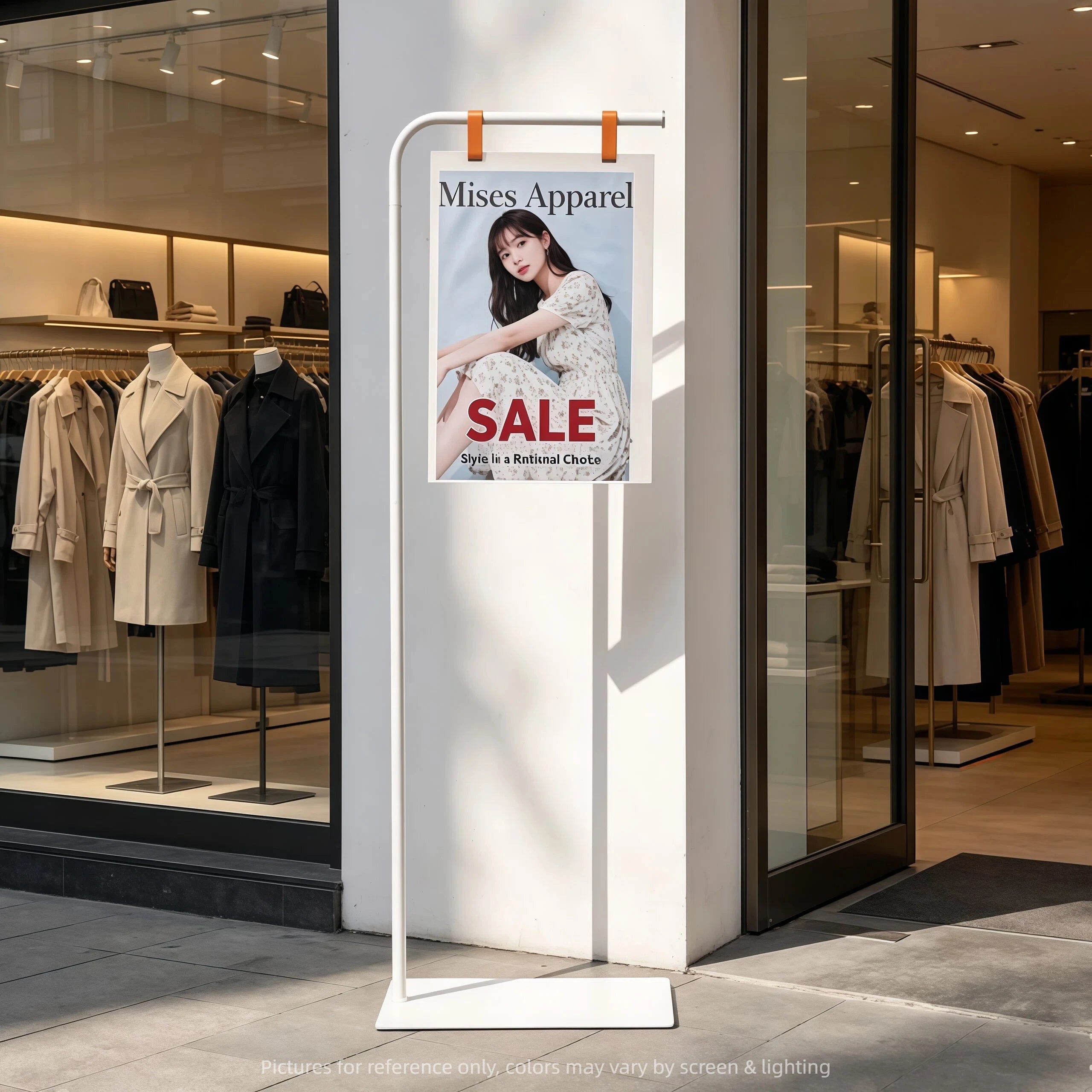 Black and White Creative Assembly Style Clothing Store Landing Activity Poster Advertising Stand Acrylic Sign