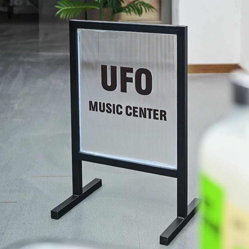 户外T型落地展示架 波纹亚克力展示板 广告定制