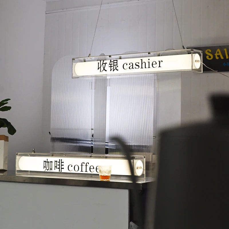 酒吧天花板亚克力灯箱定制服装店广告标牌挂门标牌