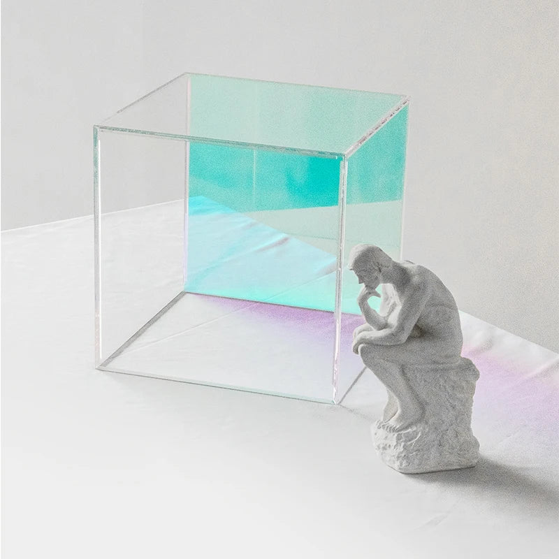 幻影彩色亚克力盒桌面组装装饰广告展示盒用于搬运物品