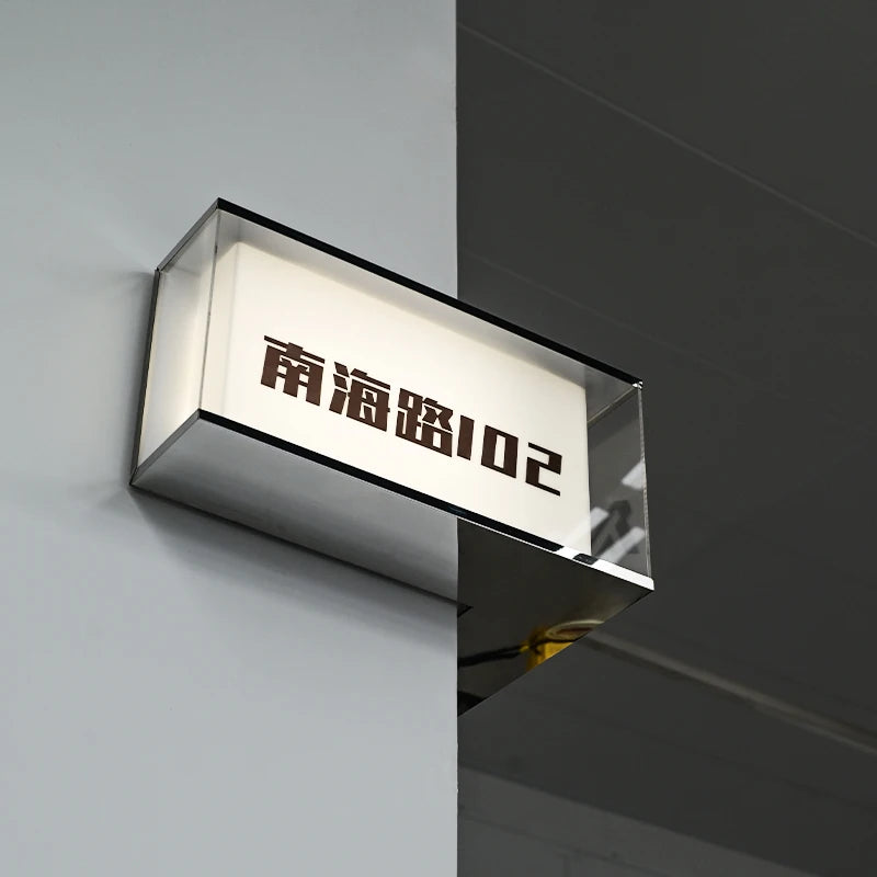 镜面边角双层亚克力l形灯箱广告定制