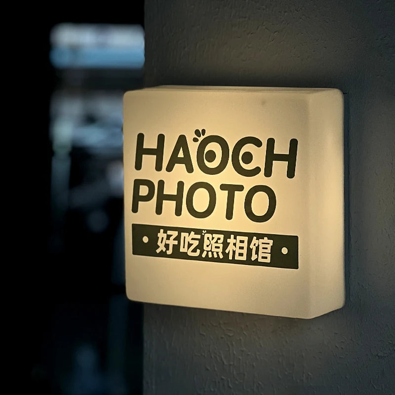 商店户外商业标牌，乳白色亚克力灯箱广告，发光二极管灯箱标志广告箱
