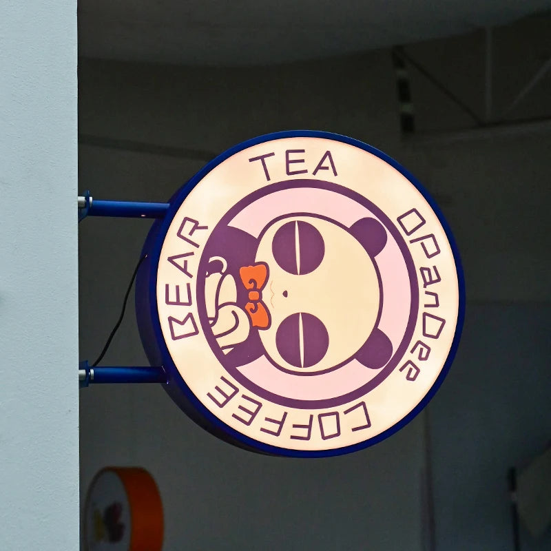 圆形金属商店标志、户外发光二极管标志、广告灯箱、发光二极管广告牌