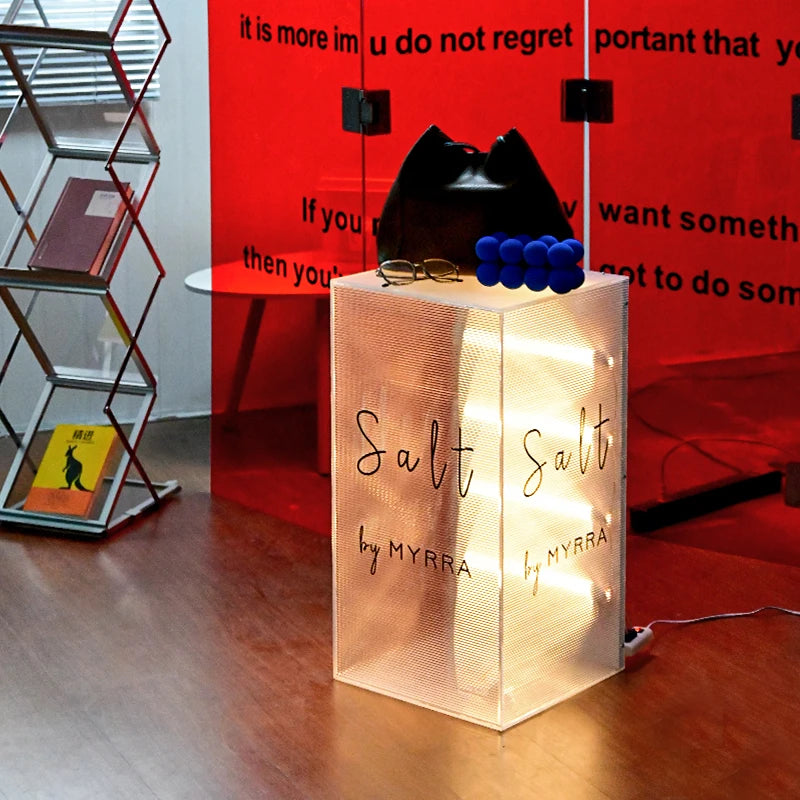 立式落地led灯箱广告标牌创意透明波纹亚克力展示招牌定制