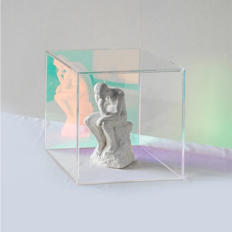 幻影彩色亚克力盒桌面组装装饰广告展示盒用于搬运物品