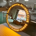 创意圆形镜面LED霓虹灯墙标广告灯箱定制