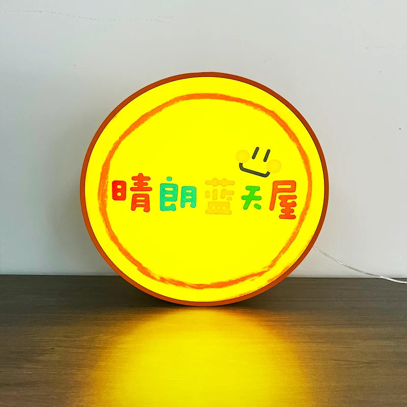 商用Logo不锈钢背挂圆形灯箱Logo广告Logo定制