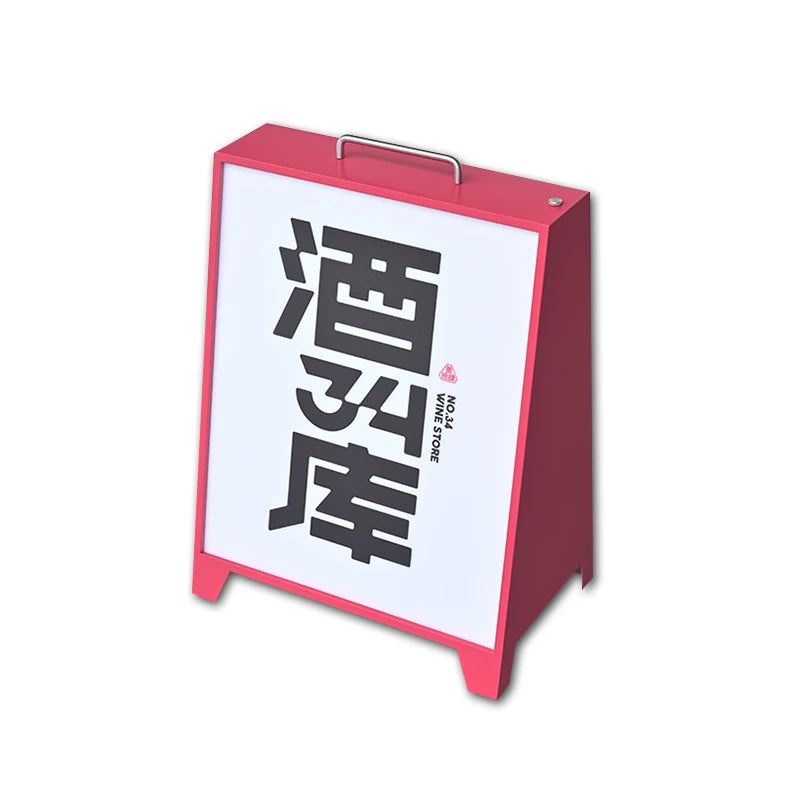 手提袋灯箱，定制户外A形人行道标志夹层板钢金属双面海报灯箱