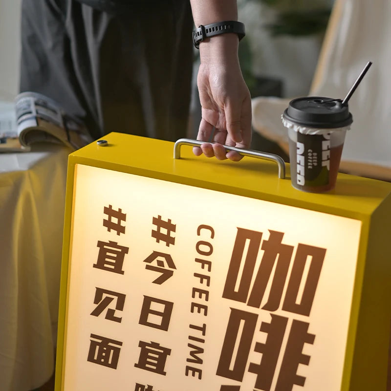 定制户外A形广告灯箱，户外落地防水灯箱站立标志
