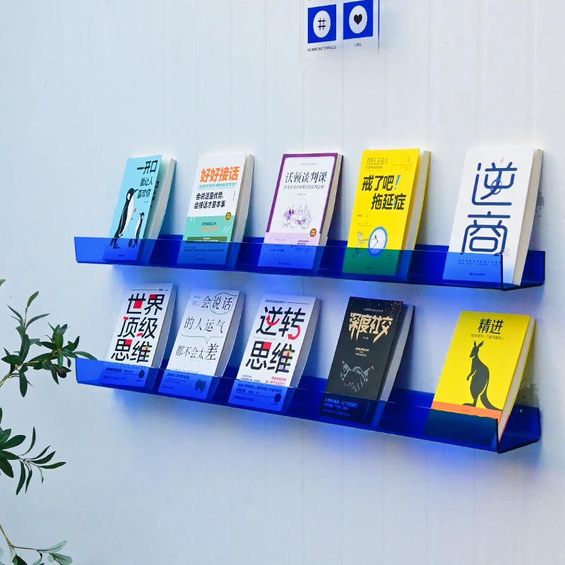 亚克力书架定制店家居壁挂式时尚装饰亚克力展示架
