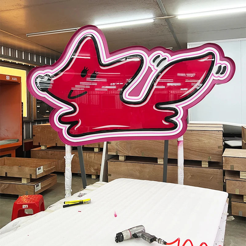 网红店户外落地创意广告发光字母logo广告logo定制