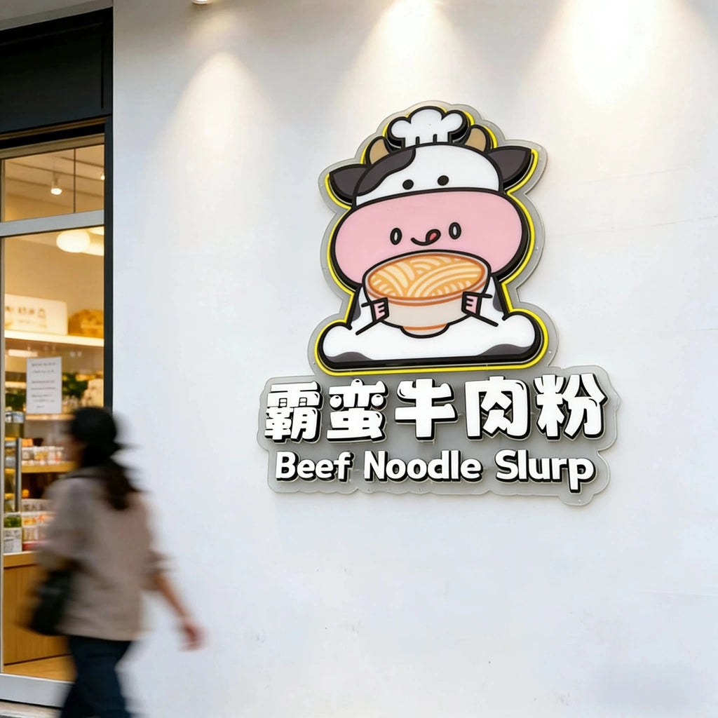 商店内部背景墙装饰亚克力迷你发光字母广告标识定制
