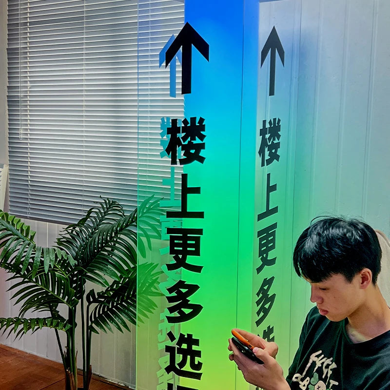 商店入口落地式灯箱移动APP远程控制RGB彩虹灯