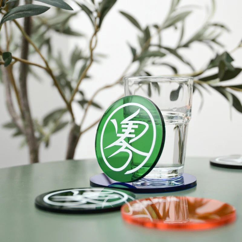 彩色丙烯酸杯垫定制，酒吧客人杯垫，咖啡店标志定制，彩色透明