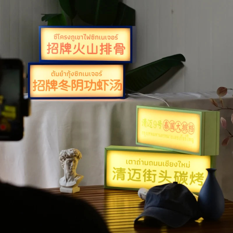 可更换面板亚克力灯箱铝色框架可充电设计