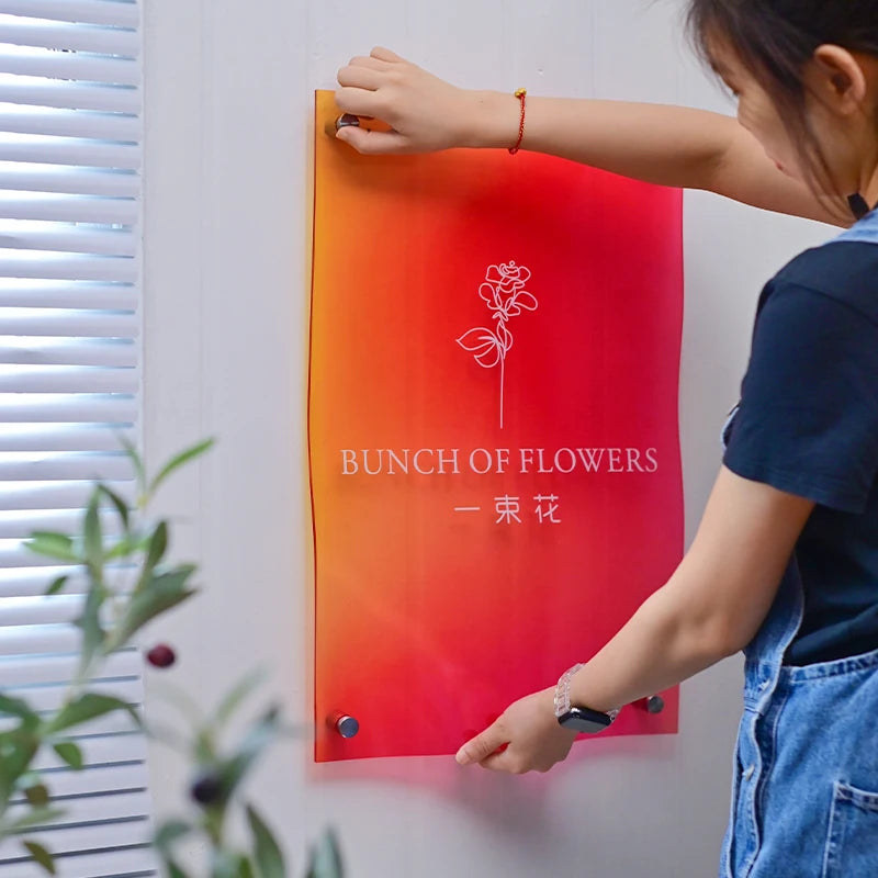 渐变亚克力广告牌不规则定制标志花店服装店招牌