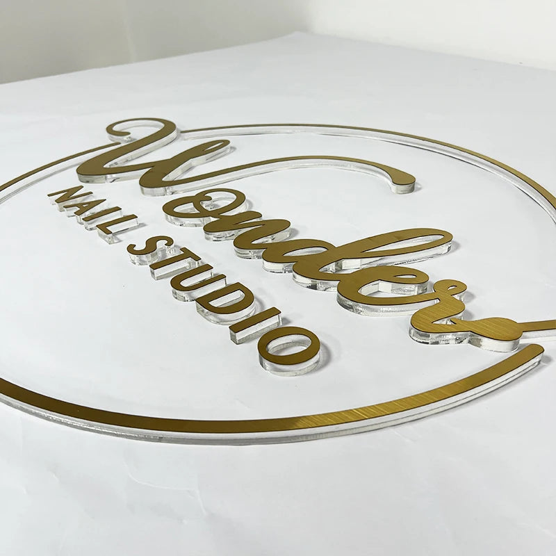 不锈钢拉丝金亚克力水晶3D立体字母标志背景墙广告标志定制