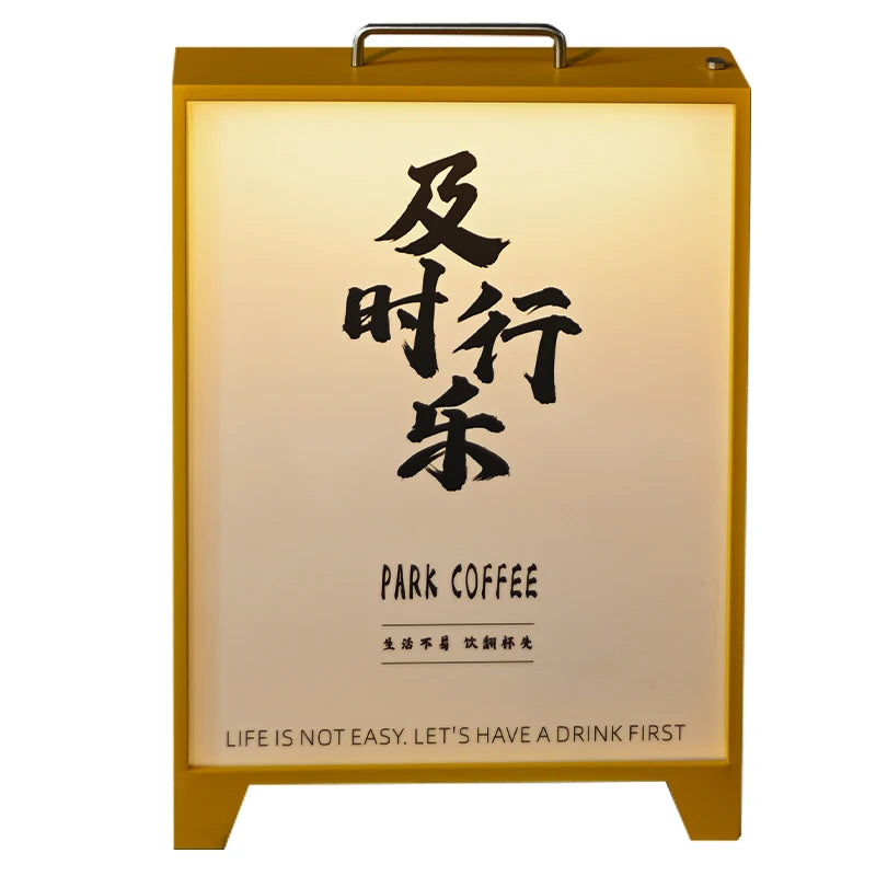 室外落地式防水灯箱，定制户外A形广告灯箱，