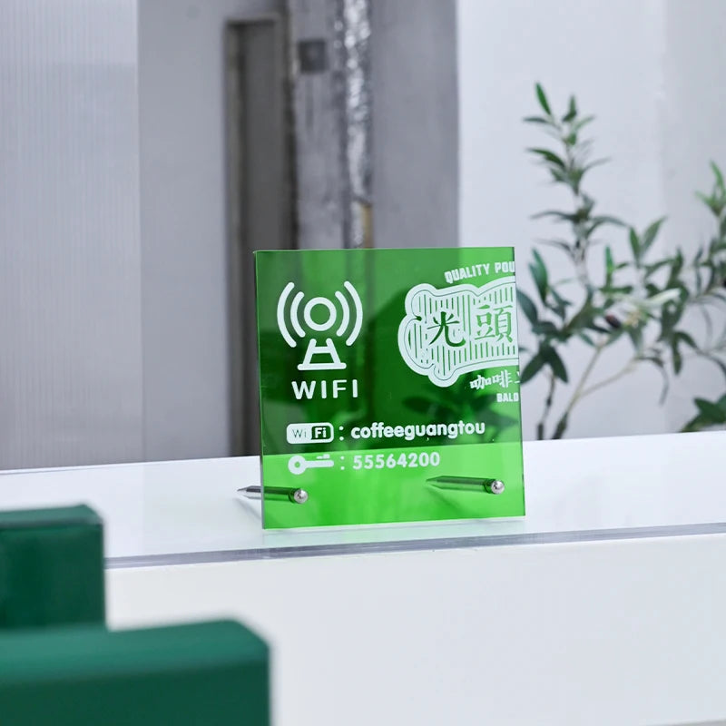 亚克力桌面招牌价格WIFI提醒温馨提醒招牌定制