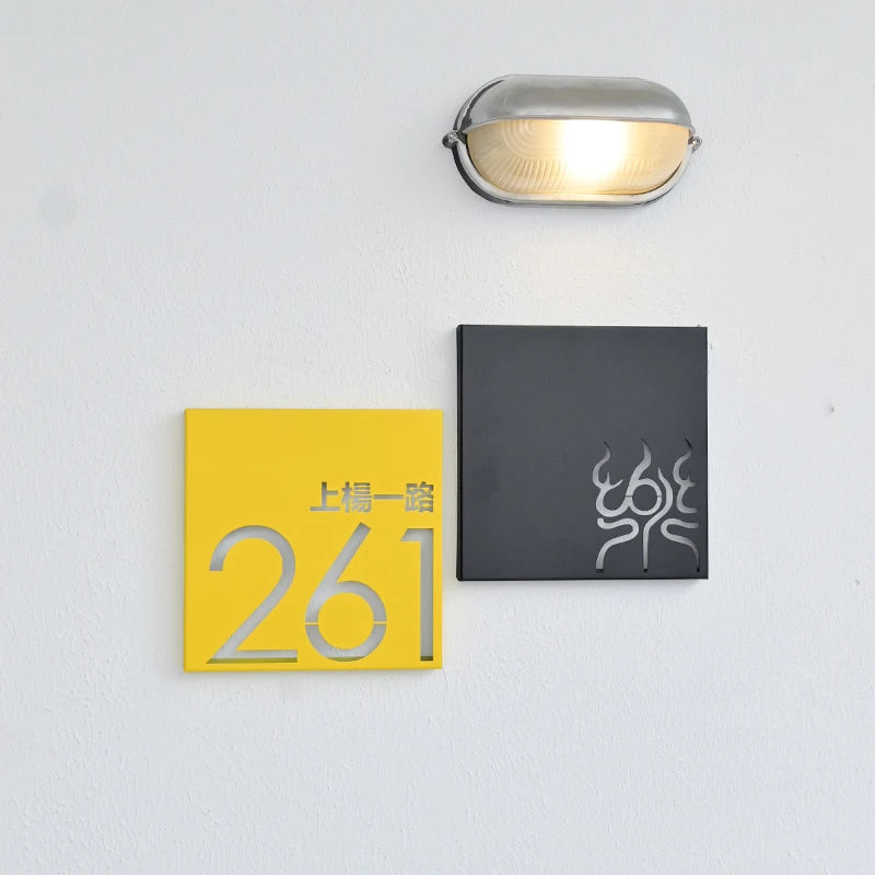 门牌、门牌和公寓门板编号的激光切割和雕刻