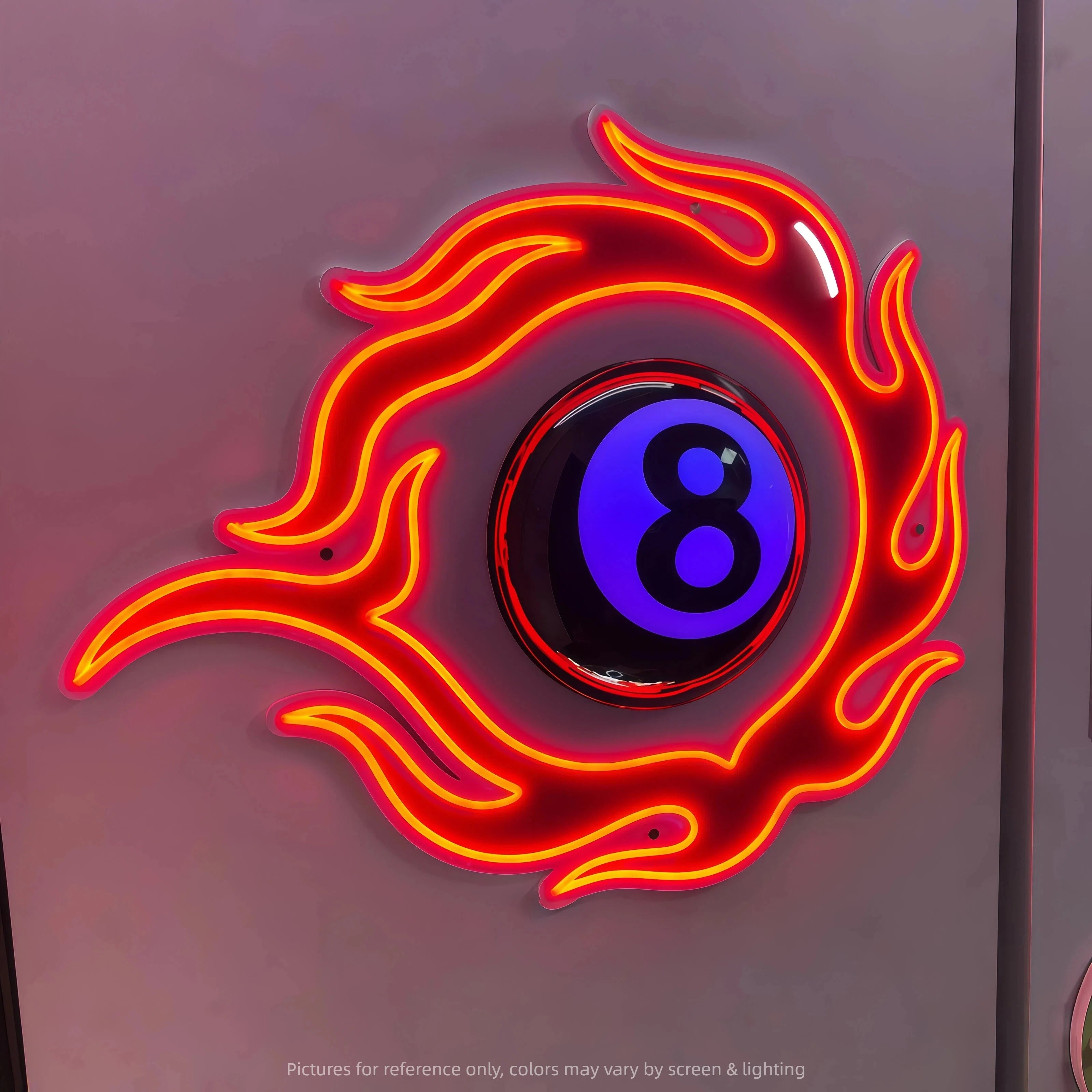 创意火焰形PVC基材LED柔性霓虹灯RGB透明亚克力罩UV设计灯光标志定制