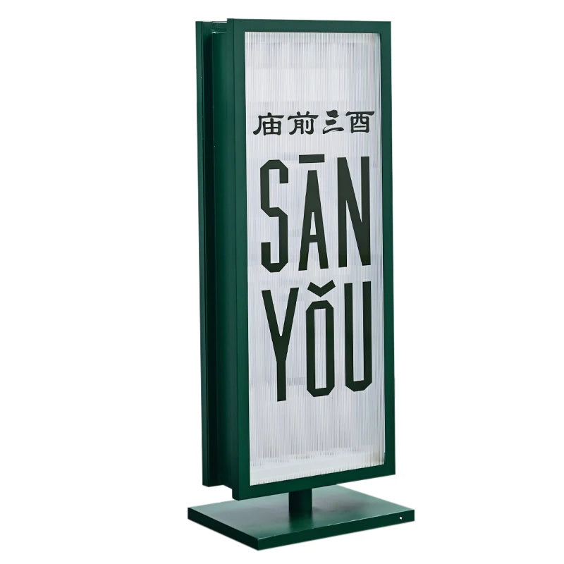 波纹亚克力站立灯箱不锈钢金属框架商店发光标志暖灯发光二极管