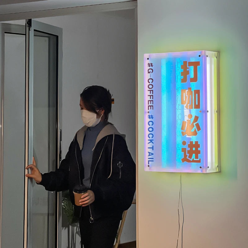 定制组装灯箱广告牌，商店门牌，墙壁或丙烯酸灯箱标牌，
