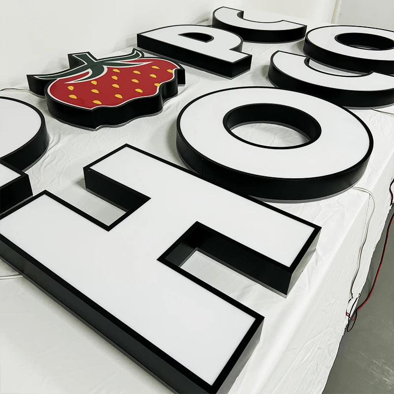 专卖店户外防水高档包边双面照明字母广告logo定制