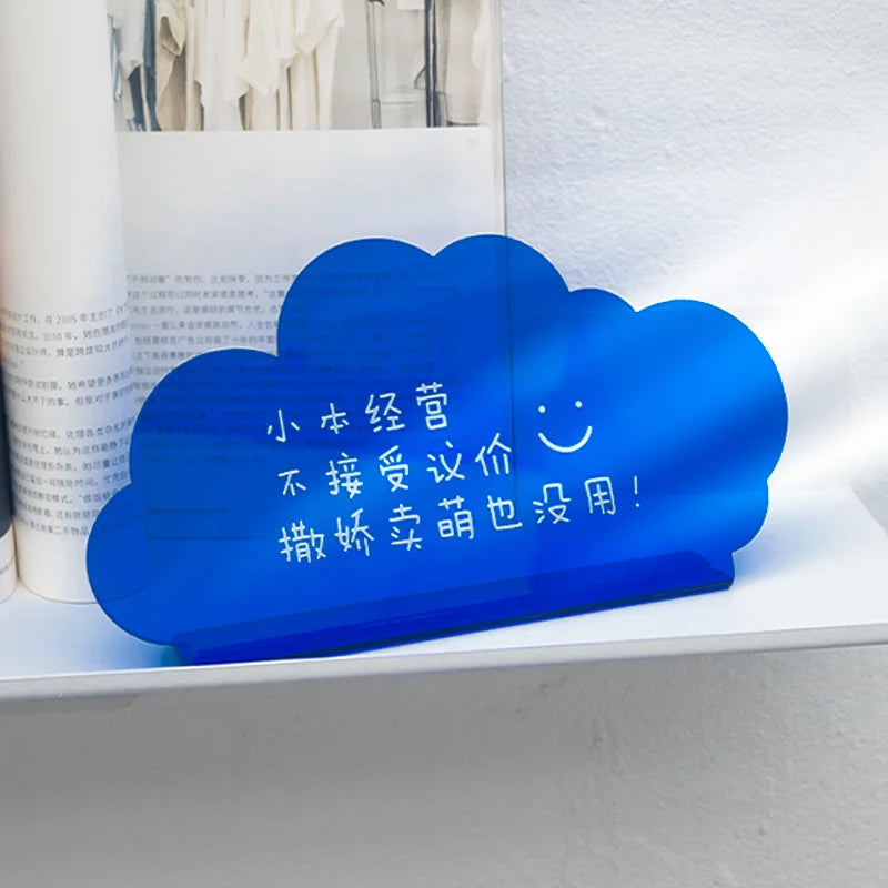 云l形桌面站立标志，亚克力桌面提示标志，价格标签，WIFI支付码，温馨提醒标志