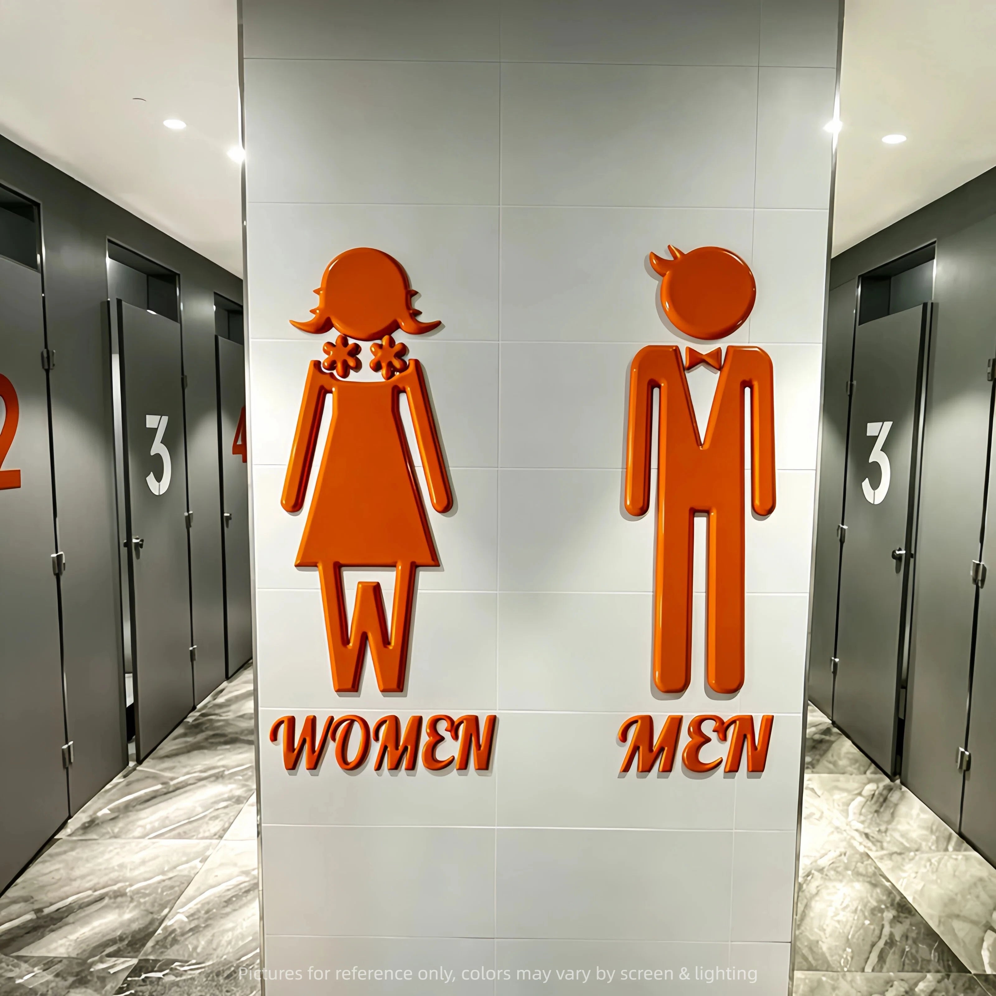 15毫米PVC男女厕所标志3D标志厕所标志定制