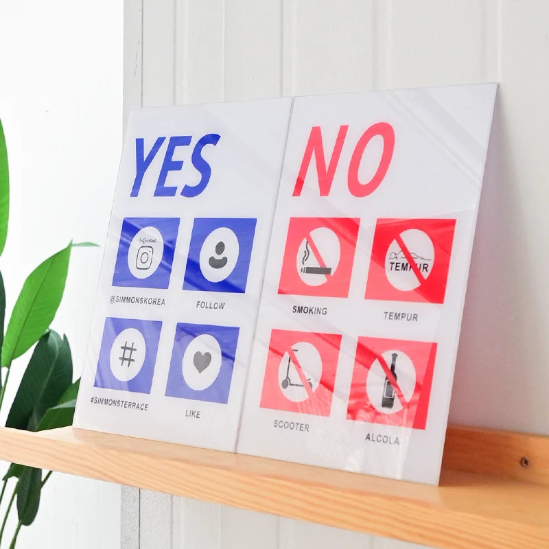 丙烯酸提醒标志，白色丙烯酸，可定制，商店标志，简约，禁止吸烟标志，咖啡店标志